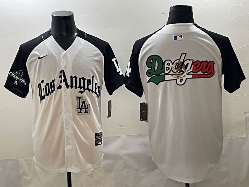 Men 2025 Los Angeles Dodgers Blank White black Five generations Joint Name Nike MLB Jersey style 52610->los angeles dodgers->MLB Jersey